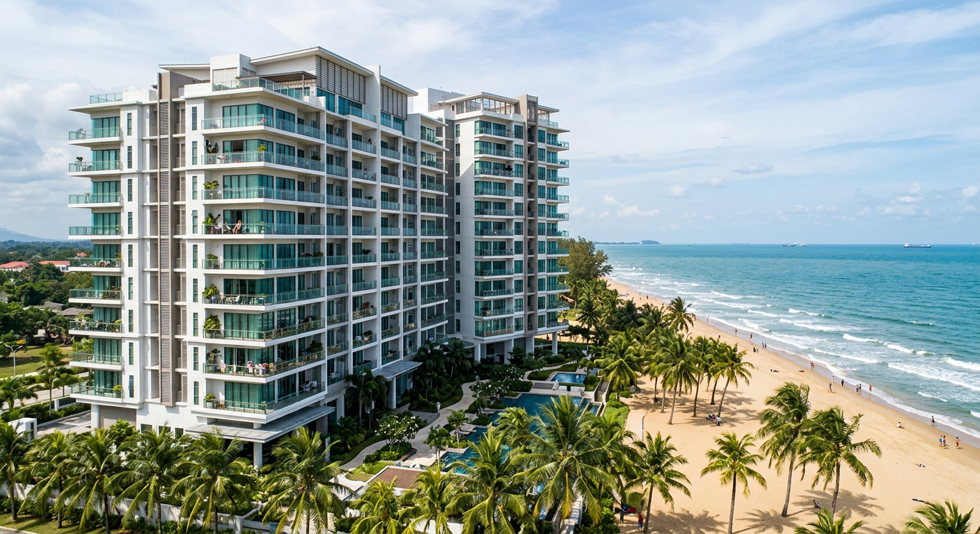 Coastal condominium in Kuantan Pahang by the South China Sea — invisible grill installation area