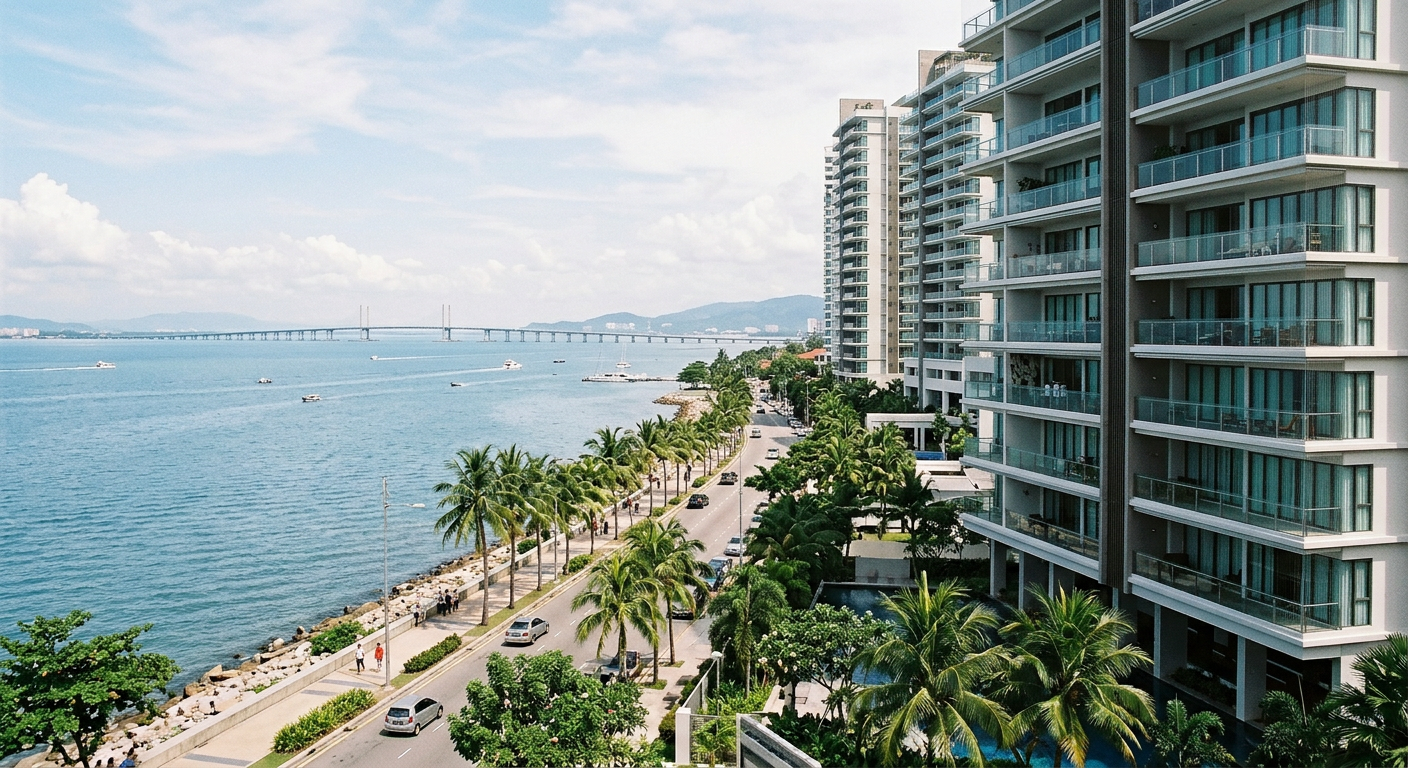 Seaside condominium along Gurney Drive Penang — high-demand invisible grill installation area